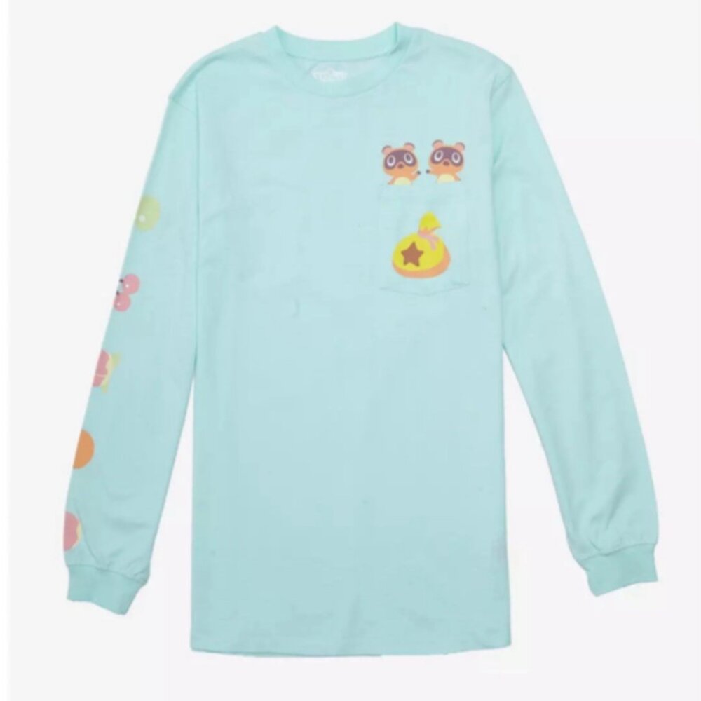 Cakeworthy Nintendo Animal Crossing Timmy & Tommy Pocket Long Sleeve T-Shirt